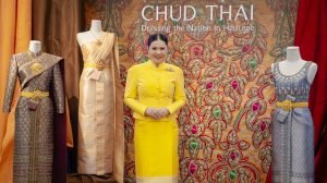 TAT Governor Ms. Thapanee Kiatphaibool, in a Thai National Costume