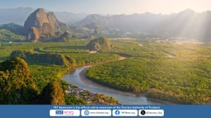 Phang Nga Bay mangrove forest and limestone mountains – iconic film location in Thailand, promoted by TAT Newsroom for global tourism.
