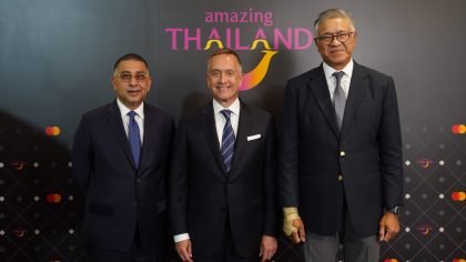TAT and Mastercard executives pose at official launch of enhanced Amazing Thailand app in Bangkok