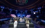 Minister of Tourism and Sports, TAT executives and private-sector partners mark the launch of Thailand’s 2027 tourism direction at Rajadamnern Stadium