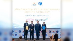 Thai Prime Minister Anutin Charnvirakul witnesses the TAT and Traveloka MOU ceremony in Jakarta.