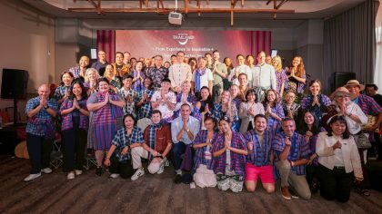International media and travel partners at the Signature Thailand welcome reception in Ubon Ratchathani.