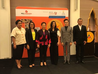 Ms. Sadudee Sangnil, Director of TAT’s International Public Relations Division (left), and representatives from TCEB as well as the public and private sector partners at the recent industry event on TMVS.