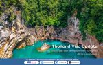 Thailand Visa Update announcing new 30-day and 15-day visa exemption rules effective 15 September 2026 over a scenic turquoise lagoon.