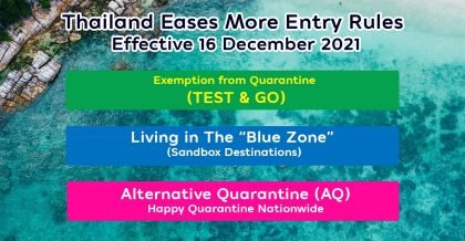 Thailand eases entry rules from 16 December 2021