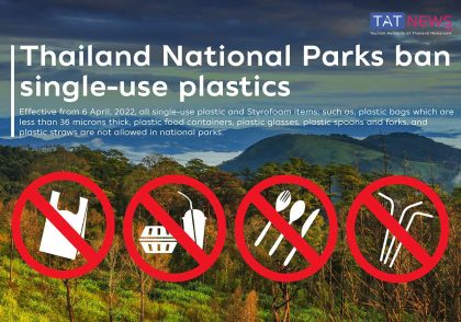 Thailand imposes a ban on single-use plastic in national parks