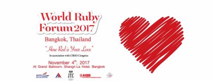 Thailand launches World Ruby Forum 2017 on 4 November